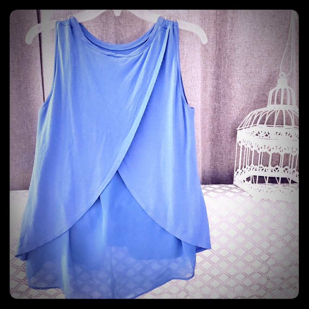 Kenneth Cole Blue Sleeveless Shirt